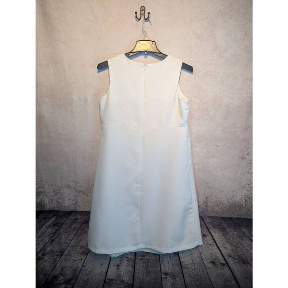 Allison Woods knee length white sleeveless dress size 14 w - Picture 2 of 4
